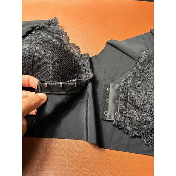 Women's Comfort Bra Black Lace Overlay Wireless Padded Bralette Size XXL - Picture 5 of 5